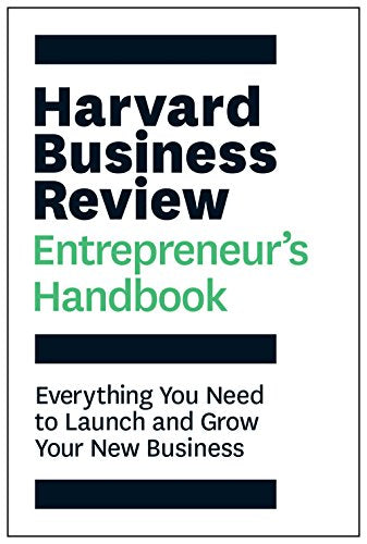 Cover of "Harvard Business Review Entrepreneur's Handbook" with dark and teal text.
