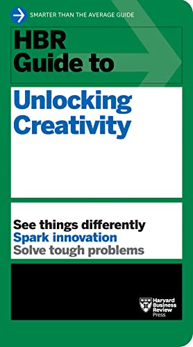 HBR Guide to Unlocking Creativity book cover, green and white design.
