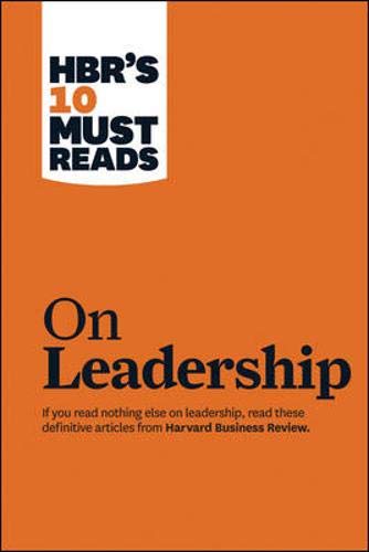 Orange book cover with "HBR's 10 Must Reads on Leadership" text.