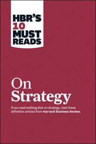 Red book cover with white text: "HBR's 10 Must Reads on Strategy.