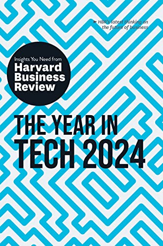 Book cover: “The Year in Tech 2024” with blue geometric pattern.