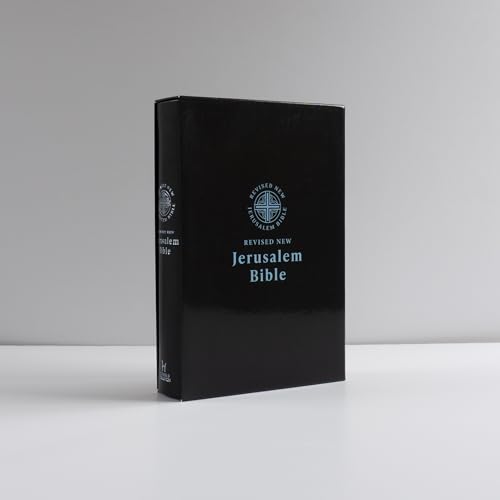Black imitation leather Bible with “Revised New Jerusalem Bible” text.