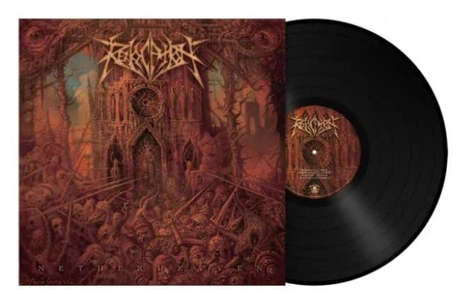Revocation "Netherheaven" vinyl record with detailed, dark album art.