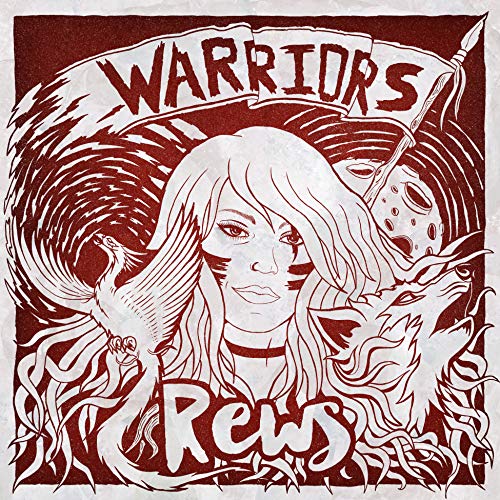 "Album cover art featuring a woman surrounded by animals and 'Warriors Rews' text."