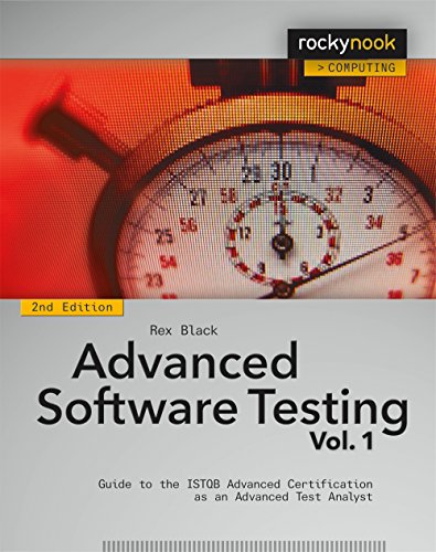 Book cover: "Advanced Software Testing Vol. 1" with stopwatch image.