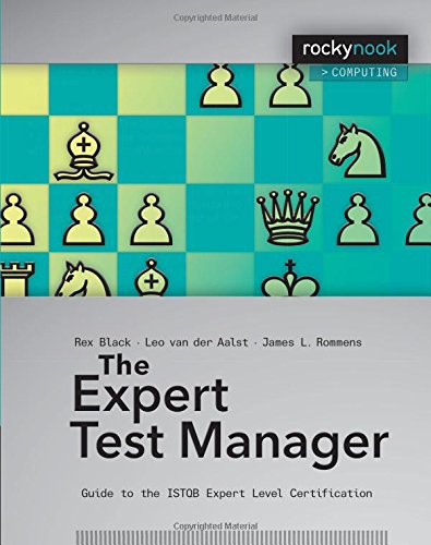 Book cover: "The Expert Test Manager" with chess piece imagery.