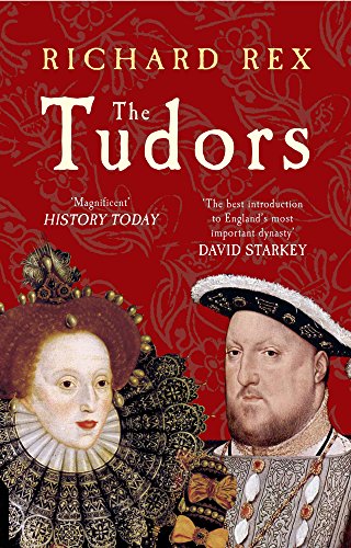 Book cover for “The Tudors” featuring portraits of Elizabeth I and Henry VIII.