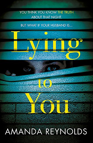 Book cover: woman’s face partially obscured by blue window blinds.