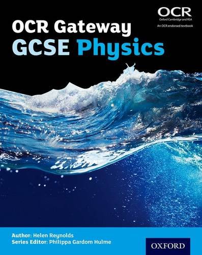 GCSE Physics textbook cover with a wave image and blue color scheme.