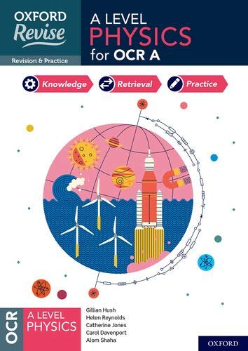 A Level Physics textbook cover with sun, planets, waves, and wind turbines.
