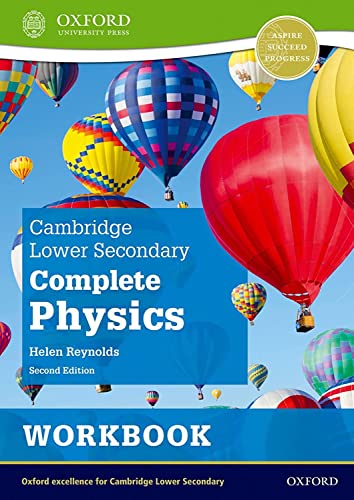 Physics workbook cover with colorful hot air balloons in the background.