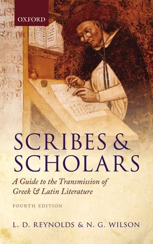 Book cover showing a historical painting of a scribe writing at a desk.