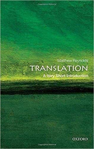 Green book cover with white text: "Translation: A Very Short Introduction.