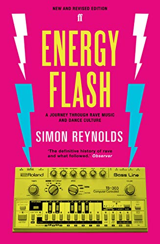 Book cover with yellow text on a pink background featuring a Roland synthesizer.