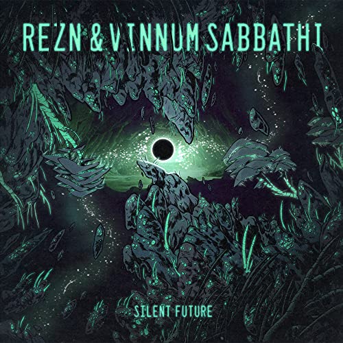 CD cover art: dark, swirling teal and black abstract landscape.