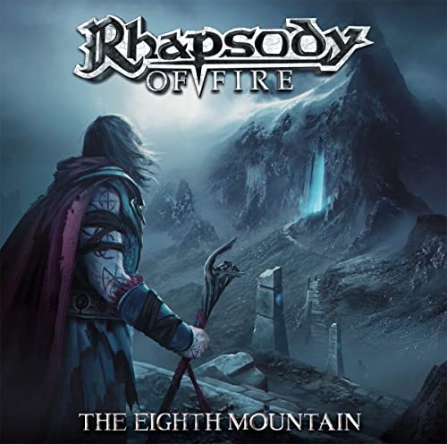 Rhapsody Of Fire album cover featuring a figure and a mountain landscape.