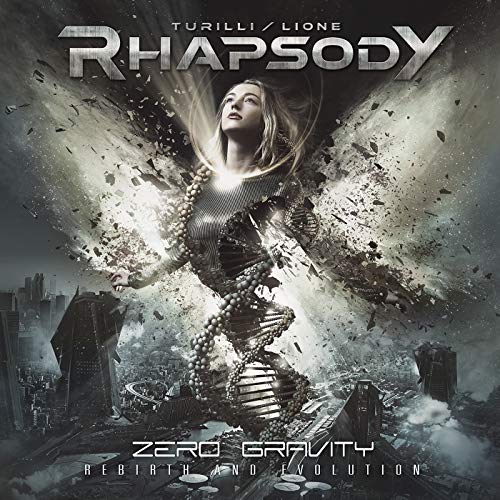 Album cover featuring a woman disintegrating into particles over a ruined city skyline.