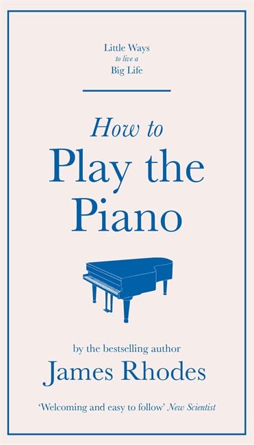 Book cover: "How to Play the Piano" with a blue piano illustration.