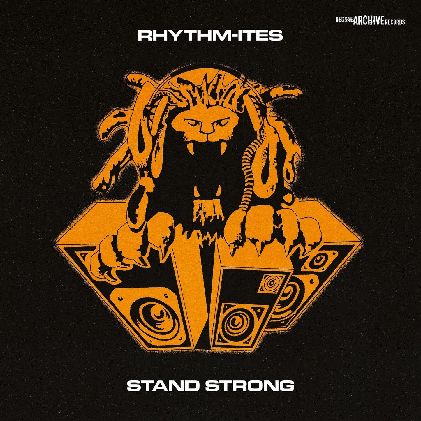 Vinyl record cover featuring an orange illustration of a lion with dreadlocks.