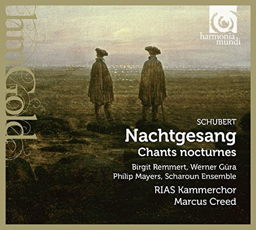 CD cover: Three figures in a landscape with text “Nachtgesang” and “Schubert”.