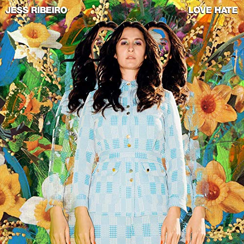Album cover for Jess Ribeiro’s “Love Hate” featuring a woman amidst flowers.