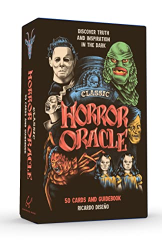 Classic Horror Oracle card deck box featuring various iconic horror movie monster illustrations.