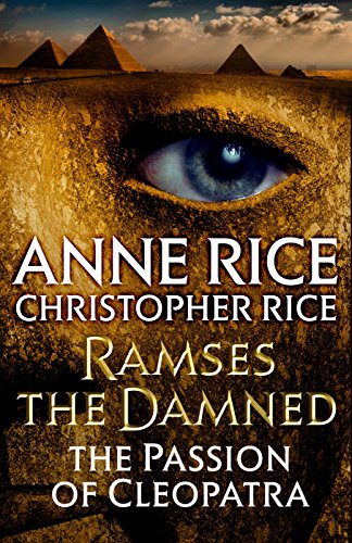 Book cover: eye, pyramids, and title “Ramses the Damned: The Passion of Cleopatra.”