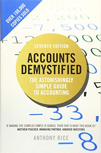 Book cover: "Accounts Demystified" with numbers and text overlay.