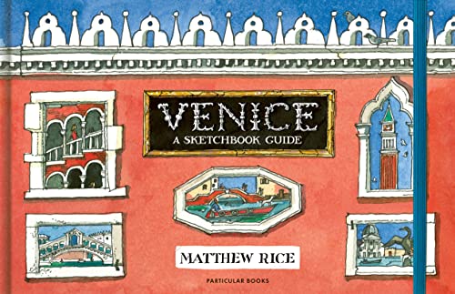 Red book cover with illustrated Venetian architecture and the title "Venice.