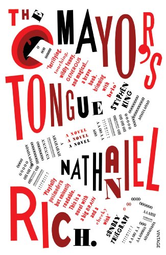 Book cover for "The Mayor's Tongue" by Nathaniel Rich, with red and black text.