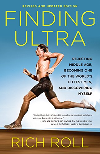"Book cover of 'Finding Ultra' by Rich Roll, featuring a man running on a beach."