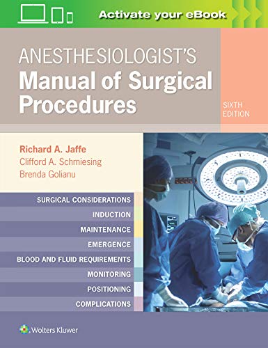 Book cover: "Anesthesiologist’s Manual of Surgical Procedures," sixth edition.