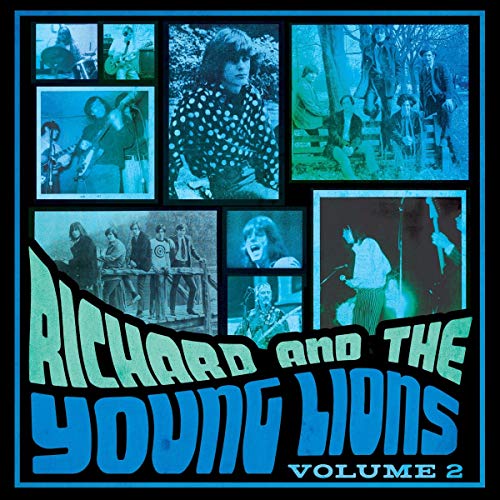 "Album cover with blue-toned band photos and stylized band name on a black background."