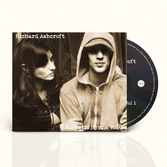 Richard Ashcroft album cover: two faces in sepia tones, “Acoustic Hymns Vol 1.”