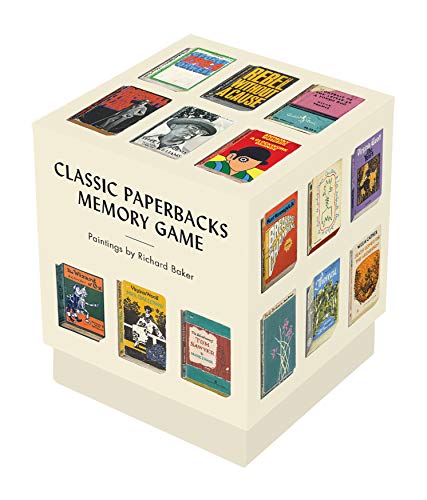 Cube-shaped memory game featuring illustrated covers of classic paperback books.