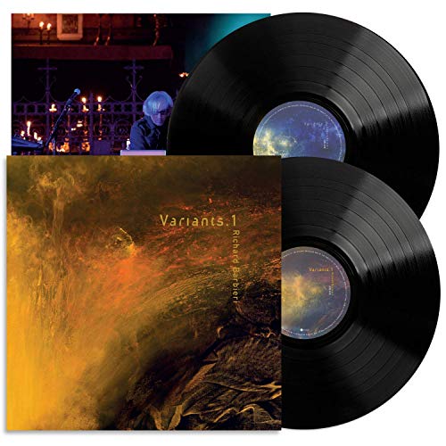Vinyl record album cover with abstract design and two black vinyl records visible.