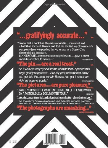 Book cover with black and white zigzag pattern and text excerpts.