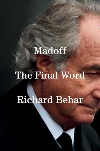Book cover featuring a portrait of Bernie Madoff and title text.
