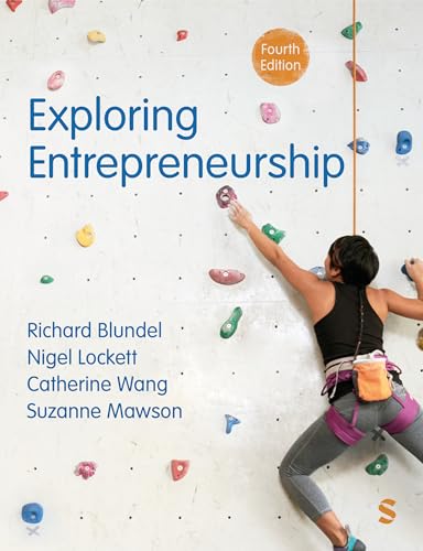 Book cover: "Exploring Entrepreneurship," fourth edition, with a rock climber.