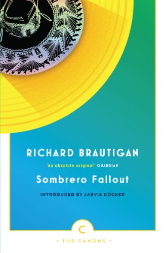 Book cover for Sombrero Fallout by Richard Brautigan featuring a sombrero graphic on gradient background.