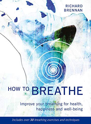 Book cover with abstract blue watercolor and the title "How to Breathe".