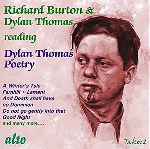 CD cover featuring a portrait of Dylan Thomas reading poetry.