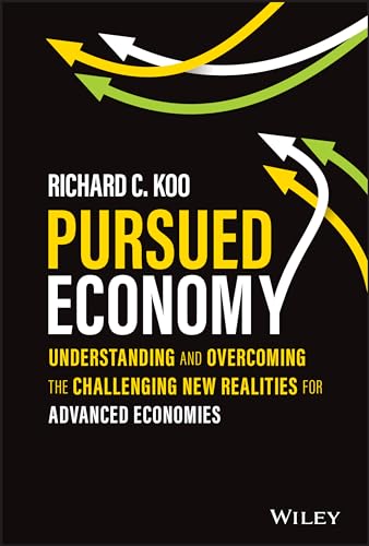 Book cover for "Pursued Economy" by Richard C. Koo, with arrow graphics.