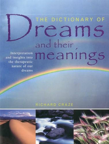 Book cover: "The Dictionary of Dreams" with rainbow and landscape images.