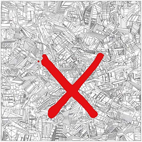 Black and white architectural drawing with a large red "X" overlay.