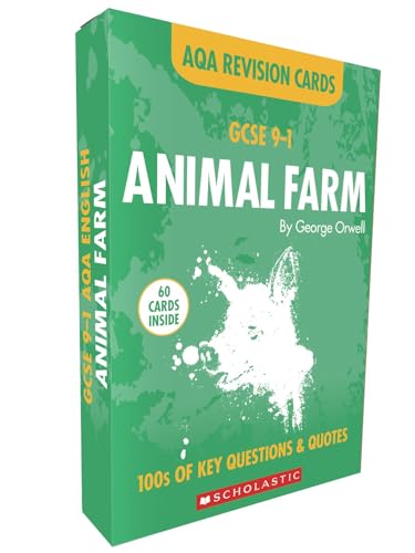 Green revision card pack for George Orwell’s *Animal Farm*, with a pig.