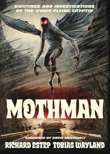 Book cover depicting Mothman, a winged, red-eyed humanoid figure.