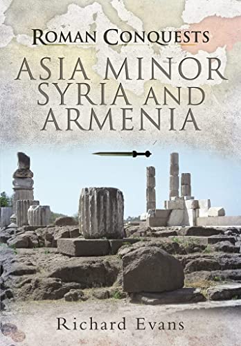 Book cover depicting Roman ruins, a sword, and the title "Roman Conquests.