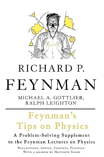 Book cover showing a line drawing of Richard Feynman with yellow physics diagrams.