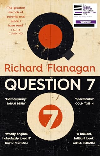 Book cover of Question 7 by Richard Flanagan with a large black and white design.